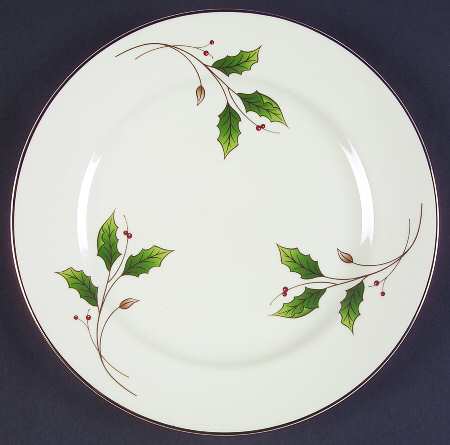 Holly Holiday Accent Luncheon Plate
