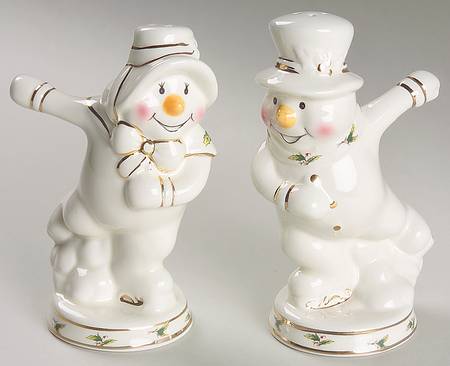 Holly Holiday Figural Salt and Pepper Set