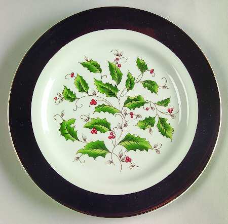 Holly Holiday Accent Salad Plate
