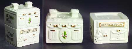 Holly Holiday Figural Salt and Pepper