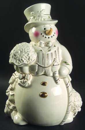 Holly Holiday Figural Cookie Jar & Lid