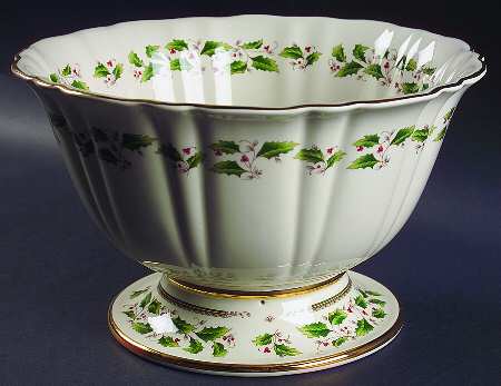 Holly Holiday Punch Bowl by Royal Limited