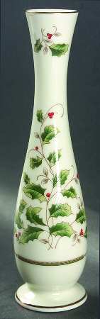 Holly Holiday 8" Bud Vase