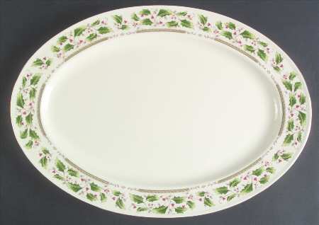 Holly Holiday 16" Oval Serving Platter