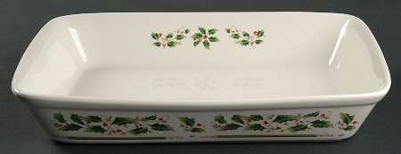 Holly Holiday 13"  Rectangular Baker