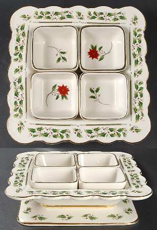 Holly Holiday 5 Pc Hors D'Oeuvre by Royal Limited