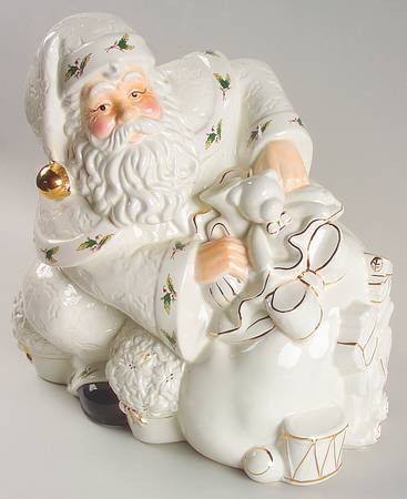Holly Holiday Figural Cookie Jar & Lid