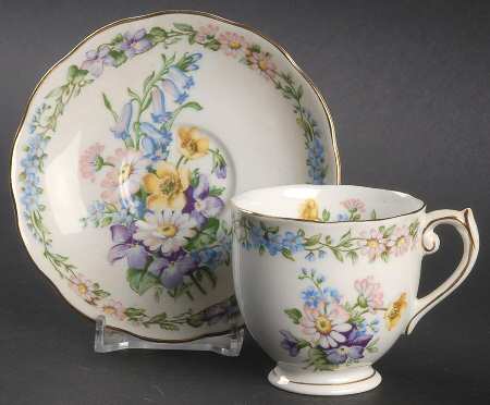 Garland (Smooth Gold Trim) Footed Demitasse Cup & Saucer Set