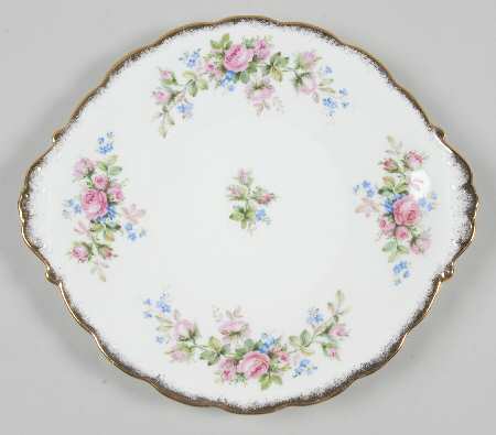 Moss Rose Handled Cake Plate