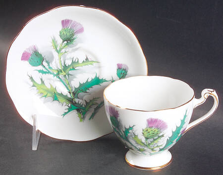Queen O'Th' Highlands Footed Cup & Saucer Set
