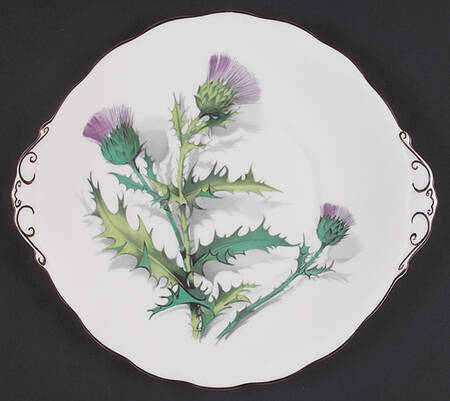 Queen O'Th' Highlands Handled Cake Plate