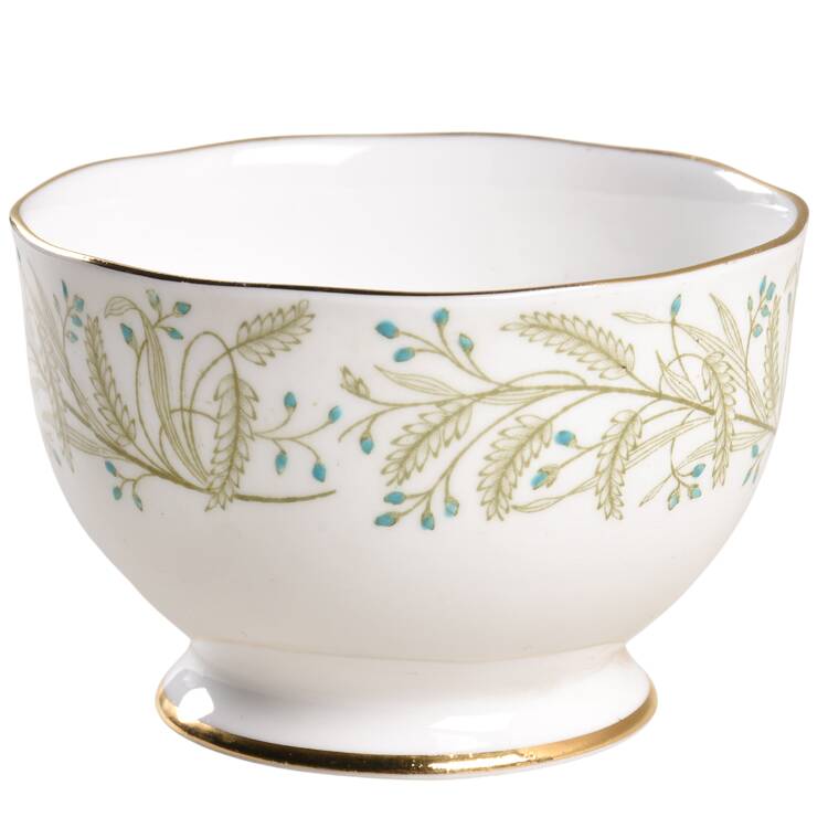 Whispering Grass Aqua Mini Open Sugar Bowl