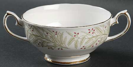 Whispering Grass Footed Cream Soup Bowl