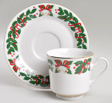 Christmas Joy Footed Cup & Saucer Set