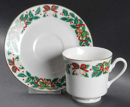 Holiday Cheer Footed Cup & Saucer Set
