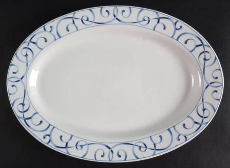 Vienna Blue 14" Oval Serving Platter
