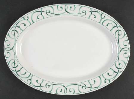 Vienna Green 14" Oval Serving Platter