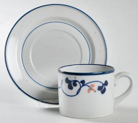 Blue Fjord Flat Cup & Saucer Set