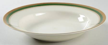 Buckingham Green and Gold Rim Soup Bowl