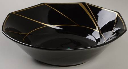 Crystalline Black 9" Round Vegetable Bowl