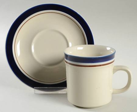 Dimension I Midnight Blue Flat Cup & Saucer Set