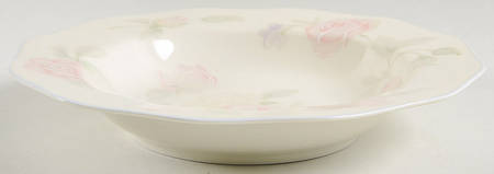 Flare Rose Large Rim Soup Bowl