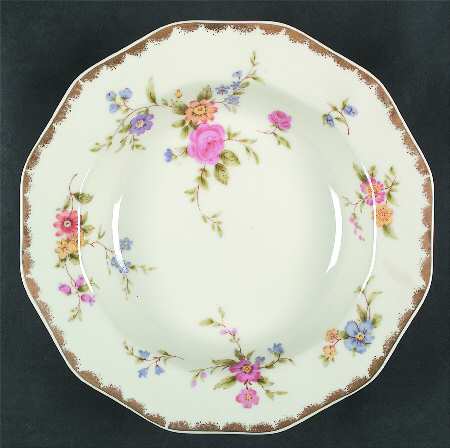 Garden Delight Large Rim Soup Bowl