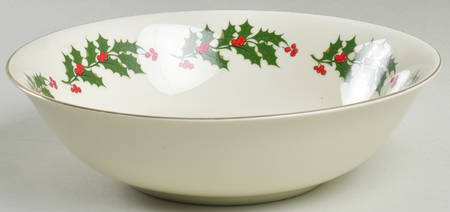 Ivory Holly 9" Round Vegetable Bowl