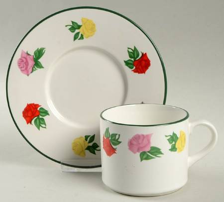 Just Roses Flat Cup & Saucer Set