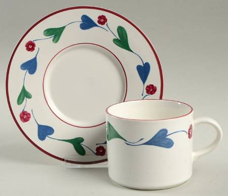 Mary's Garden Flat Cup & Saucer Set