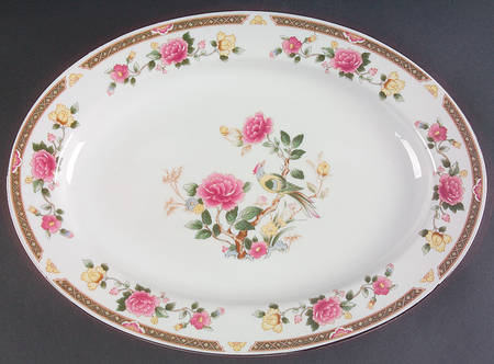 Rose Tapestry 14" Oval Serving Platter