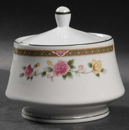 Rose Tapestry Sugar Bowl & Lid