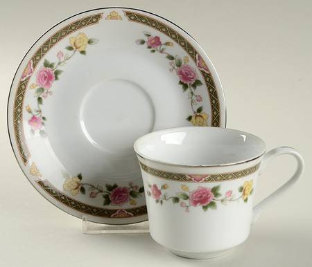 Rose Tapestry Flat Cup & Saucer Set