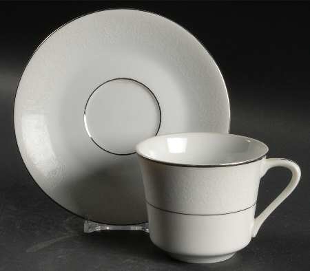 Silver Lace Flat Cup & Saucer Set