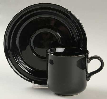 Space Black Flat Cup & Saucer Set