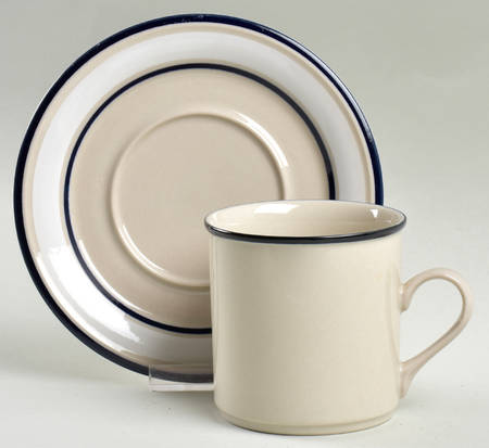 Trend White Flat Cup & Saucer Set