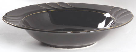 Wave Golden Black 10" Round Vegetable Bowl
