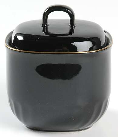 Wave Golden Black Sugar Bowl & Lid