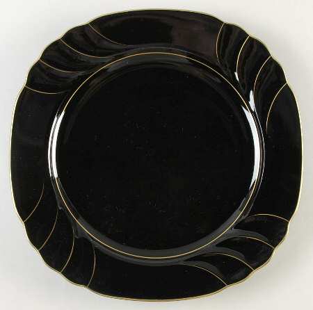 Wave Golden Black 11" Chop Plate (Round Platter) by Ranmaru