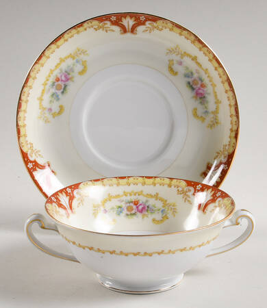 RNS3 Footed Cream Soup Bowl & Saucer Set