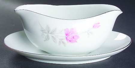 Arbor Rose Gravy Boat with Attached Underplate