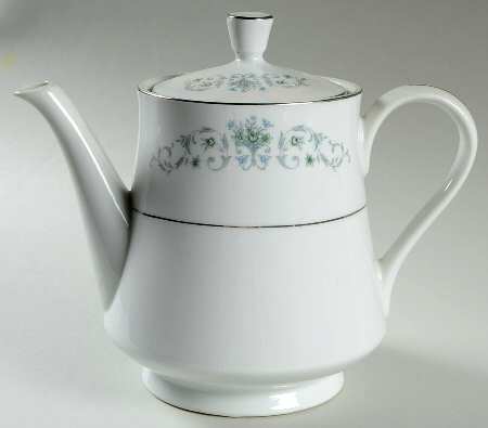 Bordeaux Blue and Gray Teapot & Lid