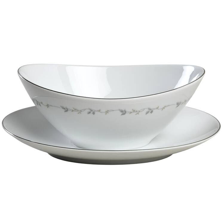 Cleo Gravy Boat with Attached Underplate by Rose (Japan)