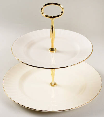 Affinity Gold 6 5/8"-10"  2 Tiered Serving Tray (Dp, Sp) HC