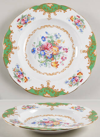 Albany Green Large Rim Soup Bowl