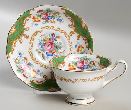 Albany Green Footed Cup & Saucer Set