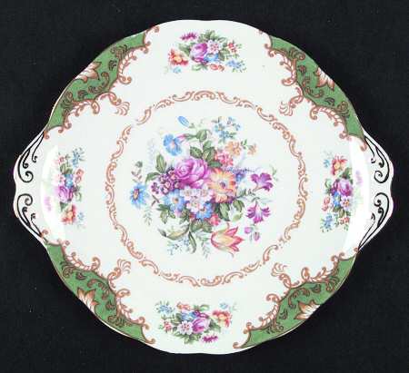 Albany Green Handled Cake Plate by Royal Albert