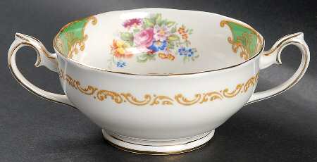 Albany Green Footed Cream Soup Bowl