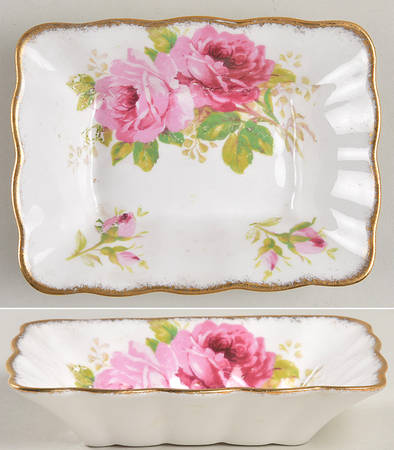 American Beauty (White Background) Rectangular Sweet Meat Dish