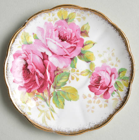 American Beauty (White Background) Saucer for Footed Demitasse Cup